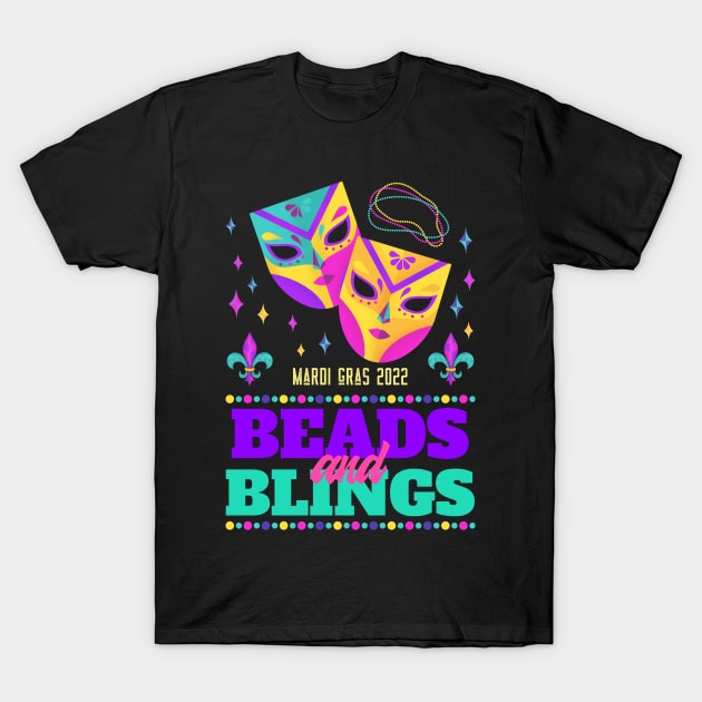 Carnival Party Mardi Gras 2022 Beads And Blings T-Shirt by jodotodesign